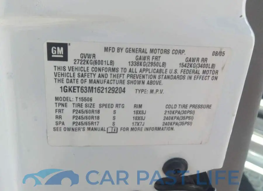 1GKET63M162129204# 9