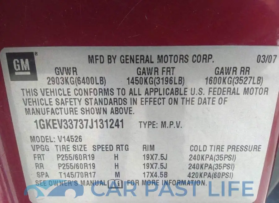 1GKEV33737J131241# 9