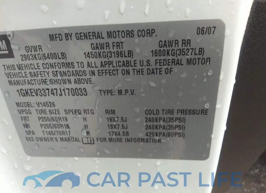 1GKEV33747J170033# 9