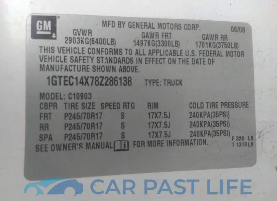 1GTEC14X78Z286138# 9