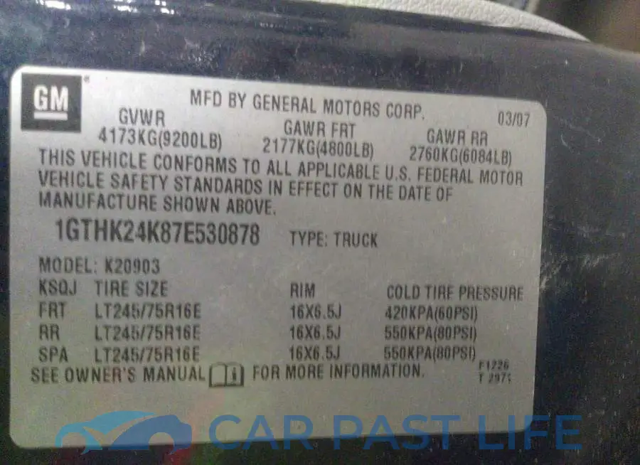 1GTHK24K87E530878# 9