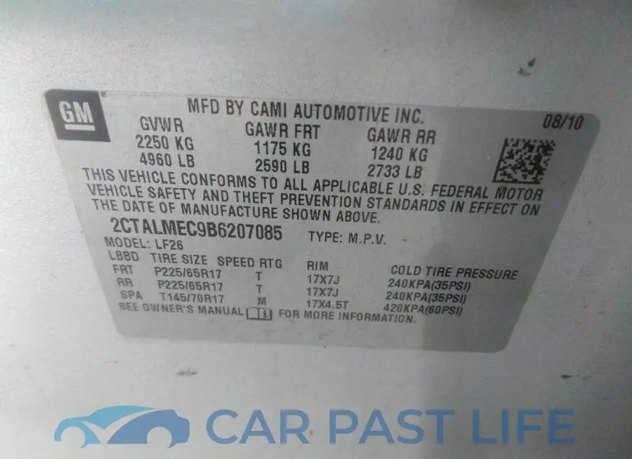 2CTALMEC9B6207085# 9