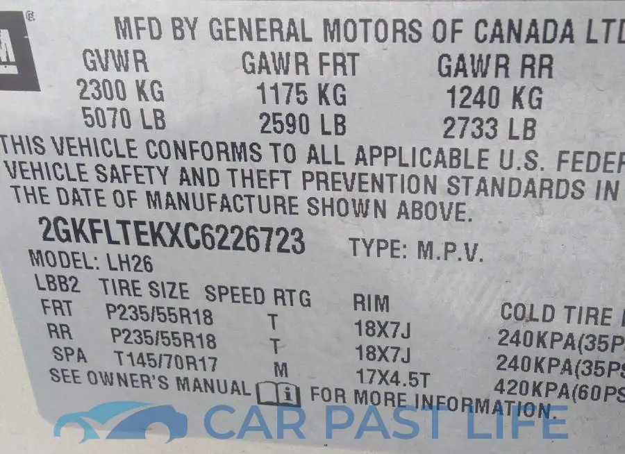 2GKFLTEKXC6226723# 9