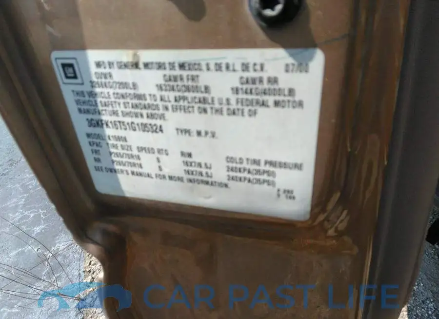 3GKFK16T51G105324# 9