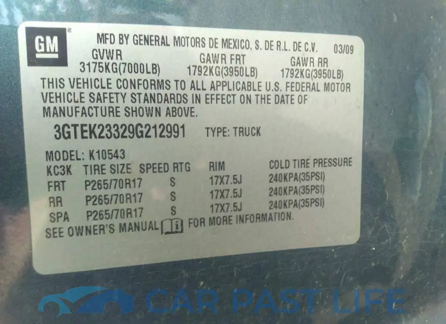 3GTEK23329G212991# 9