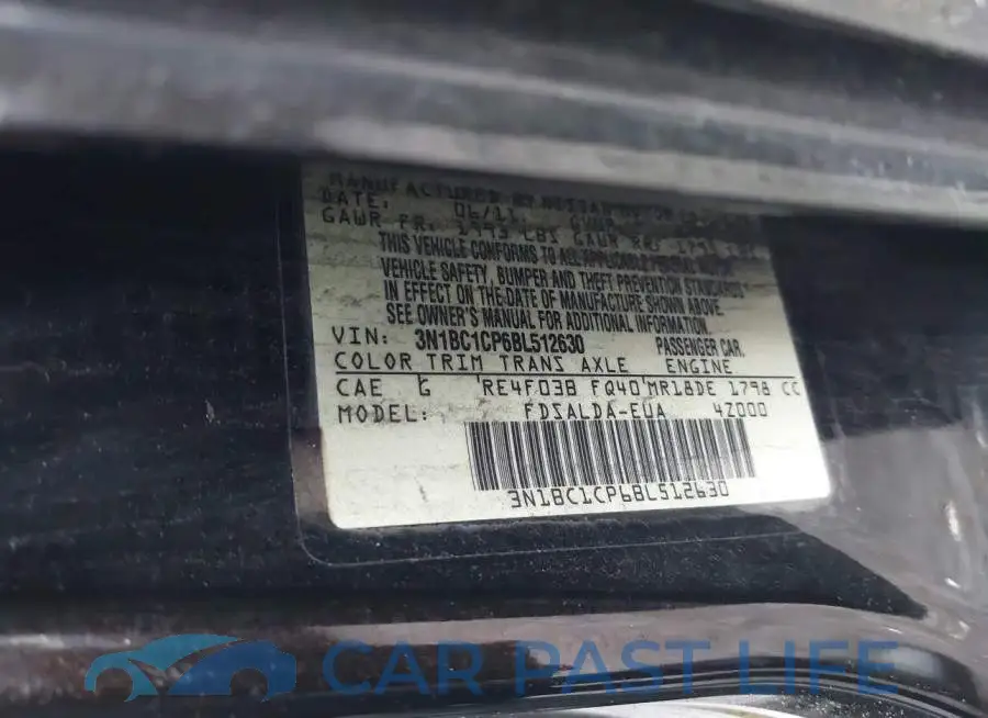 3N1BC1CP6BL512630# 9