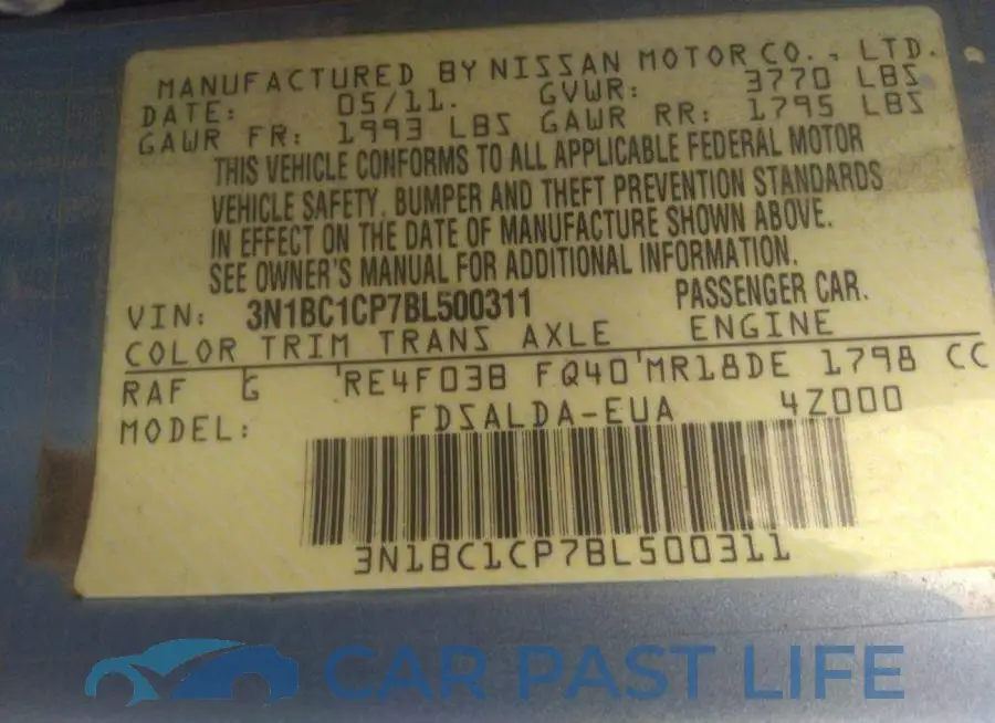 3N1BC1CP7BL500311# 9