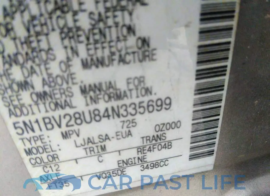 5N1BV28U84N335699# 9