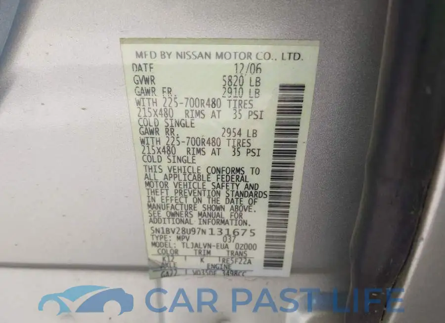 5N1BV28U97N131675# 9