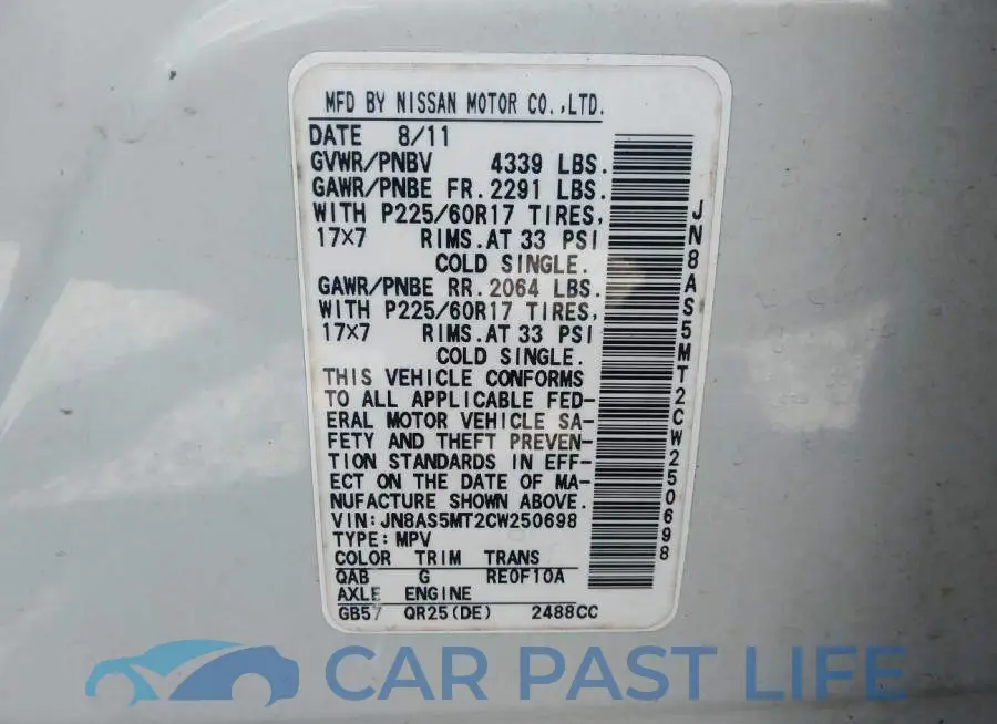 JN8AS5MT2CW250698# 9