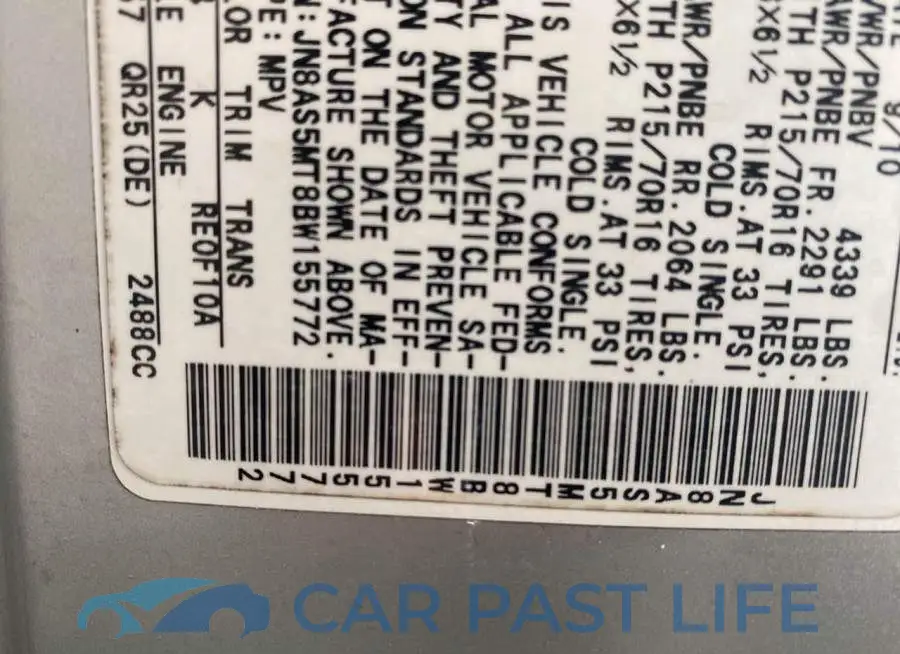 JN8AS5MT8BW155772# 9