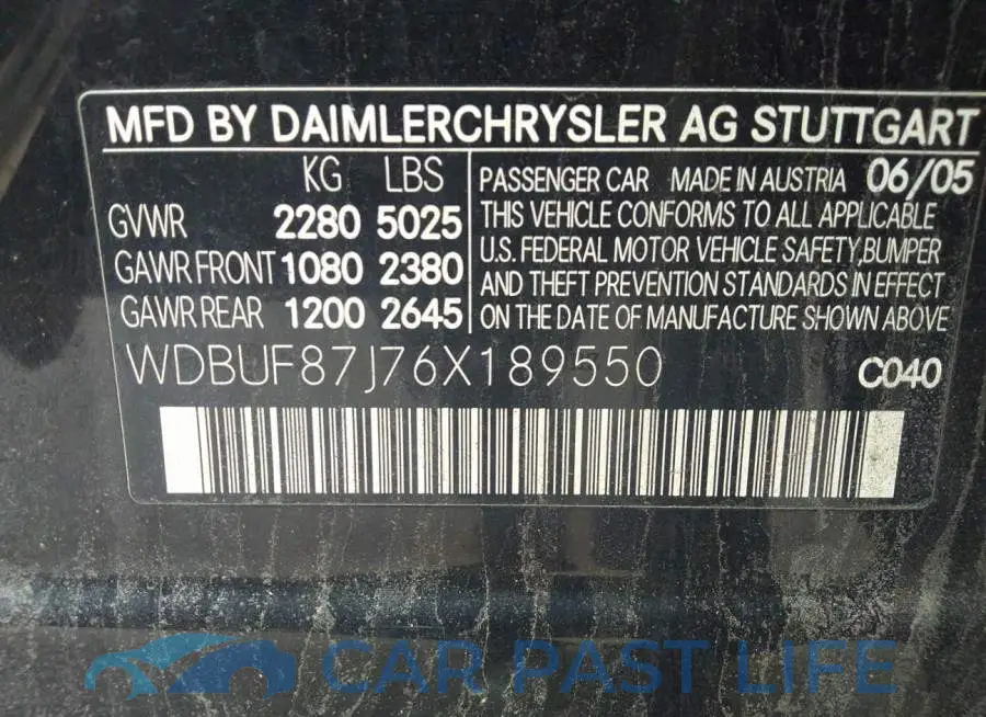 WDBUF87J76X189550# 9