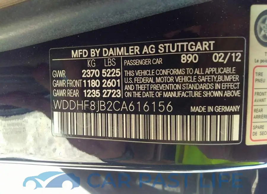 WDDHF8JB2CA616156# 9