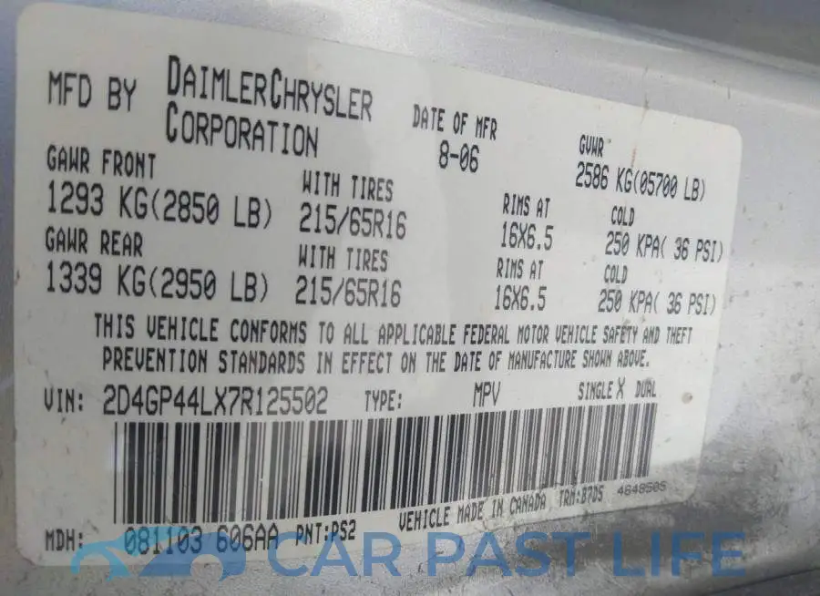 2D4GP44LX7R125502# 9