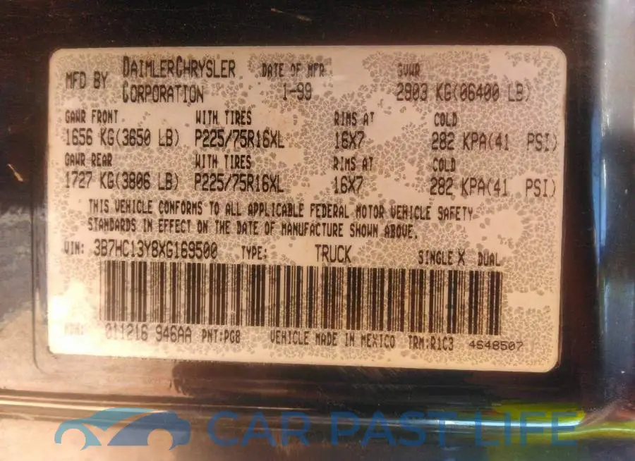 3B7HC13Y8XG169500# 9