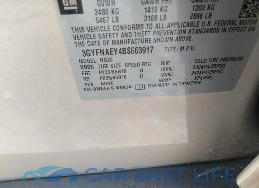 3GYFNAEY4BS663917# 9
