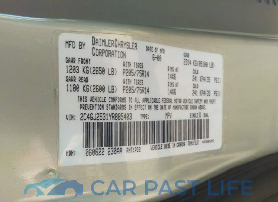 2C4GJ2531YR885403# 9