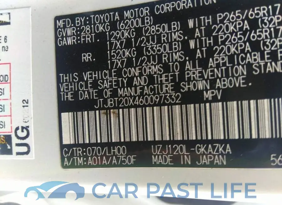 JTJBT20X460097332# 9