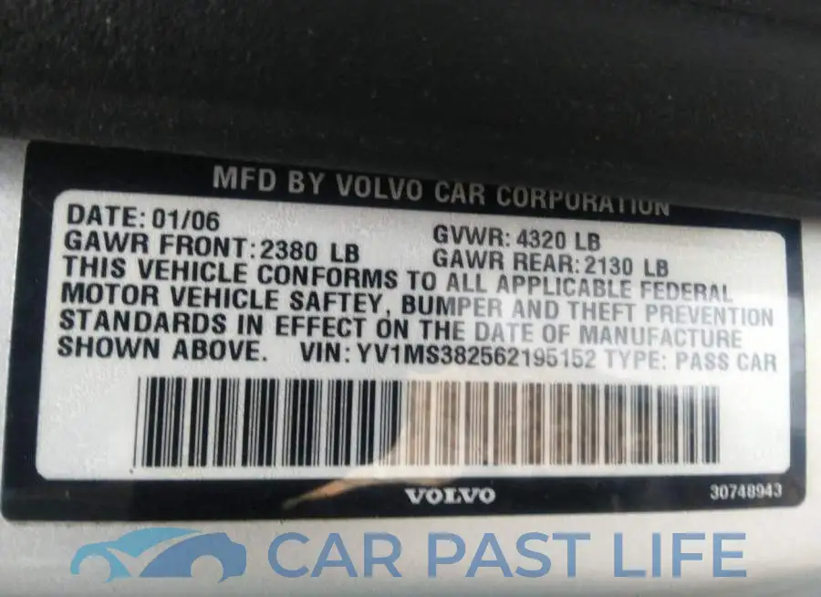 YV1MS382562195152# 9