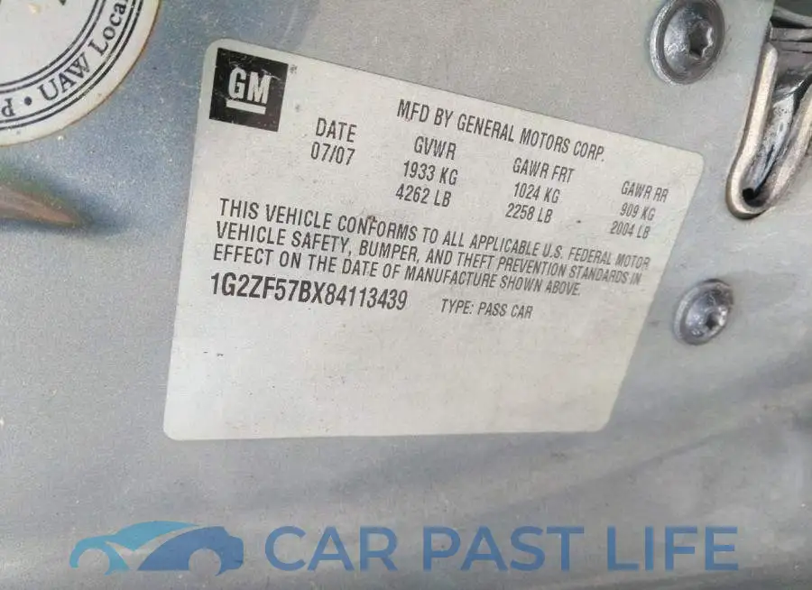 1G2ZF57BX84113439# 9
