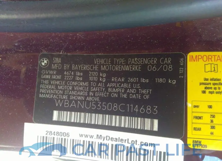 WBANU53508C114683# 9