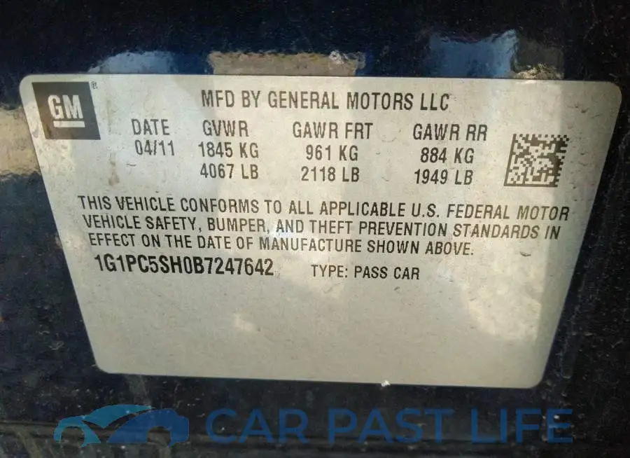 1G1PC5SH0B7247642# 9