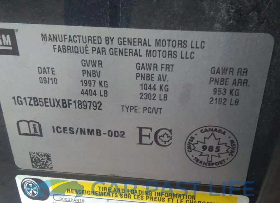 1G1ZB5EUXBF189792# 9