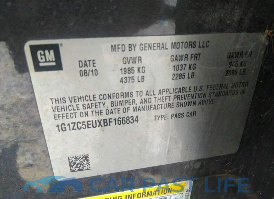 1G1ZC5EUXBF166834# 9