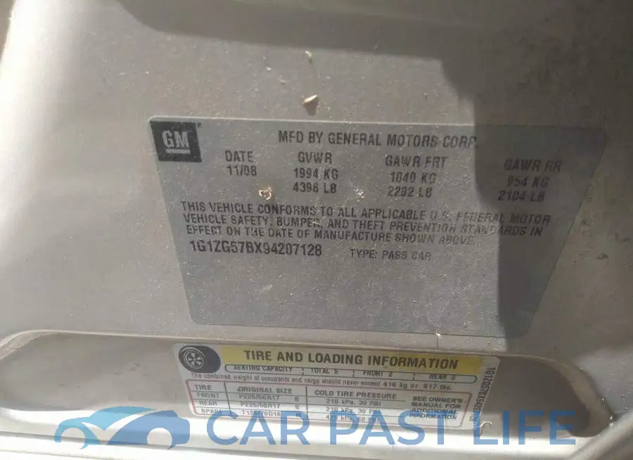 1G1ZG57BX94207128# 9