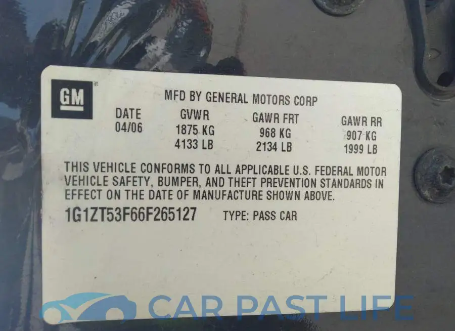 1G1ZT53F66F265127# 9