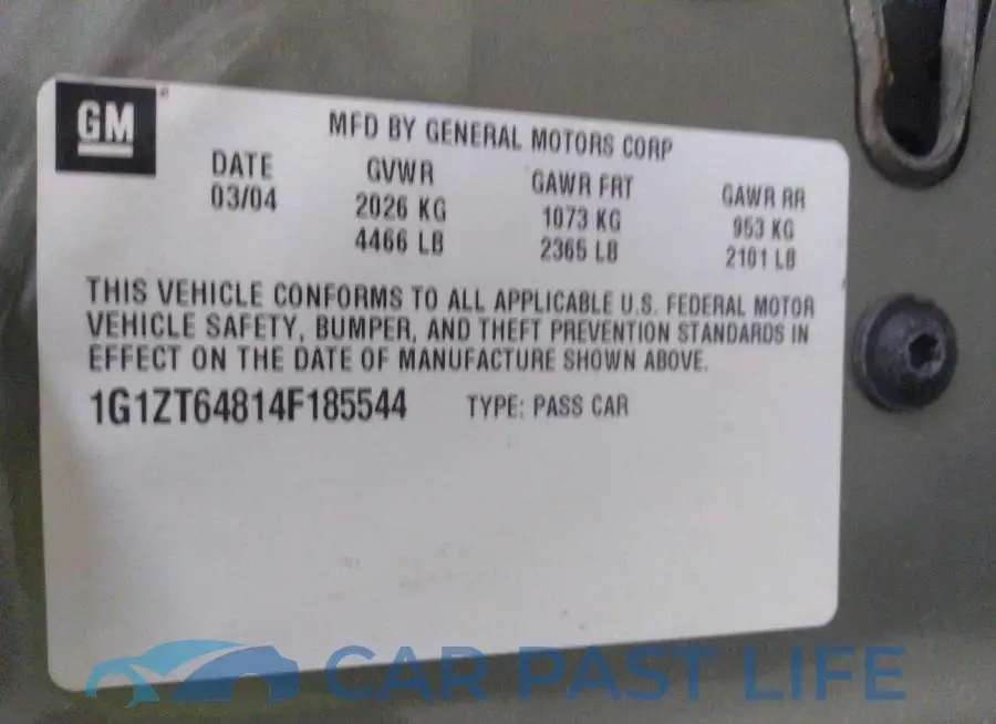 1G1ZT64814F185544# 9