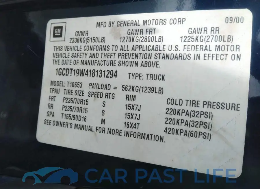 1GCDT19W418131294# 9