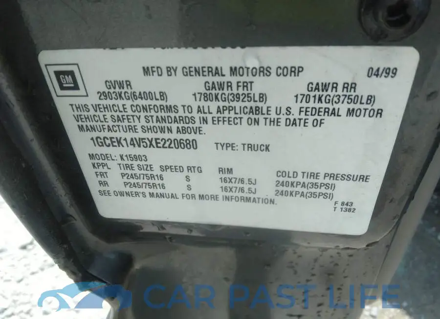 1GCEK14V5XE220680# 9