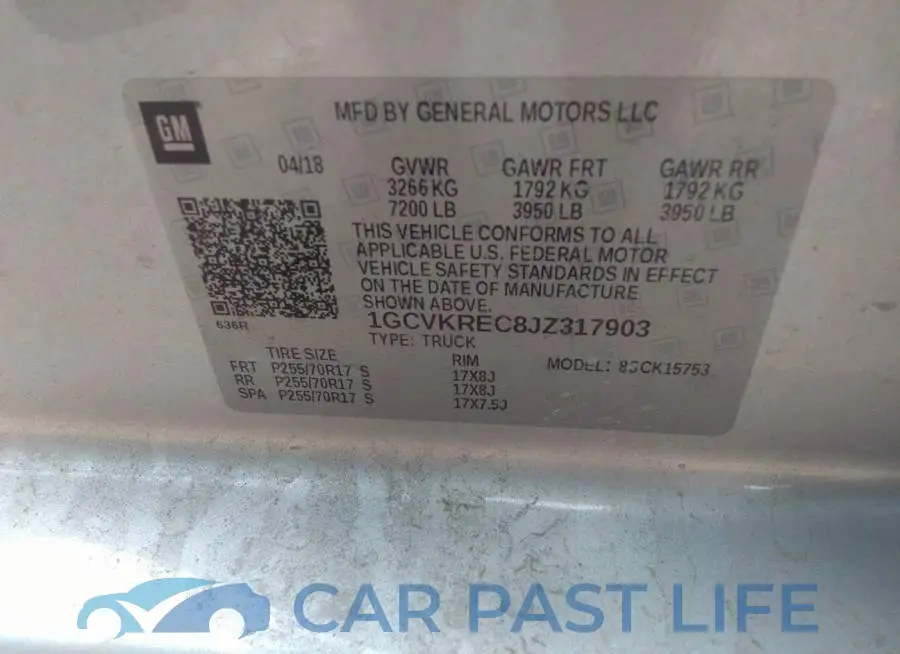 1GCVKREC8JZ317903# 9