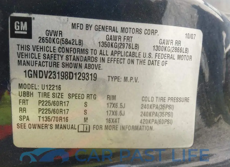 1GNDV23198D129319# 9