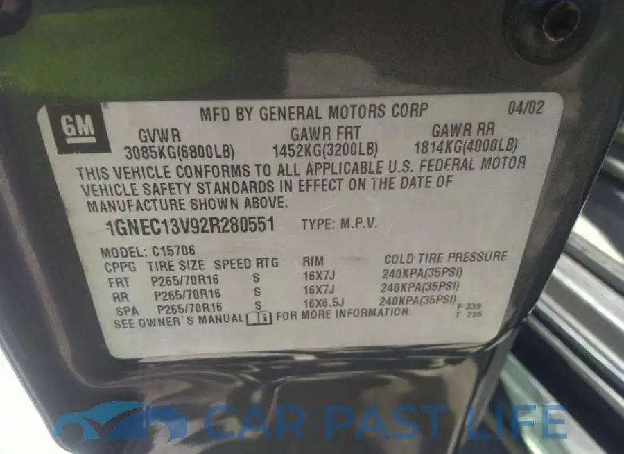 1GNEC13V92R280551# 9