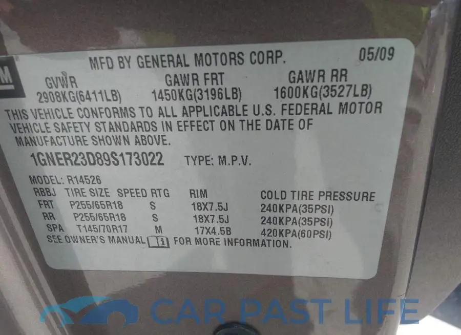 1GNER23D89S173022# 9