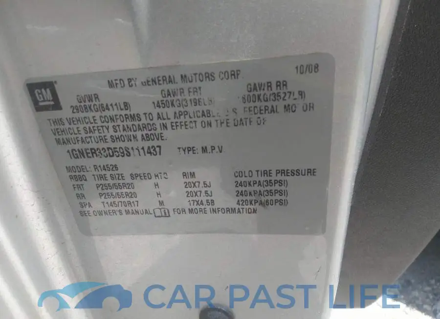 1GNER33D59S111437# 9