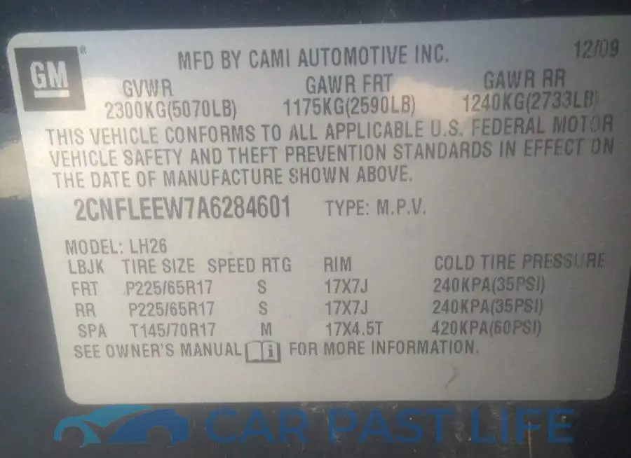 2CNFLEEW7A6284601# 9