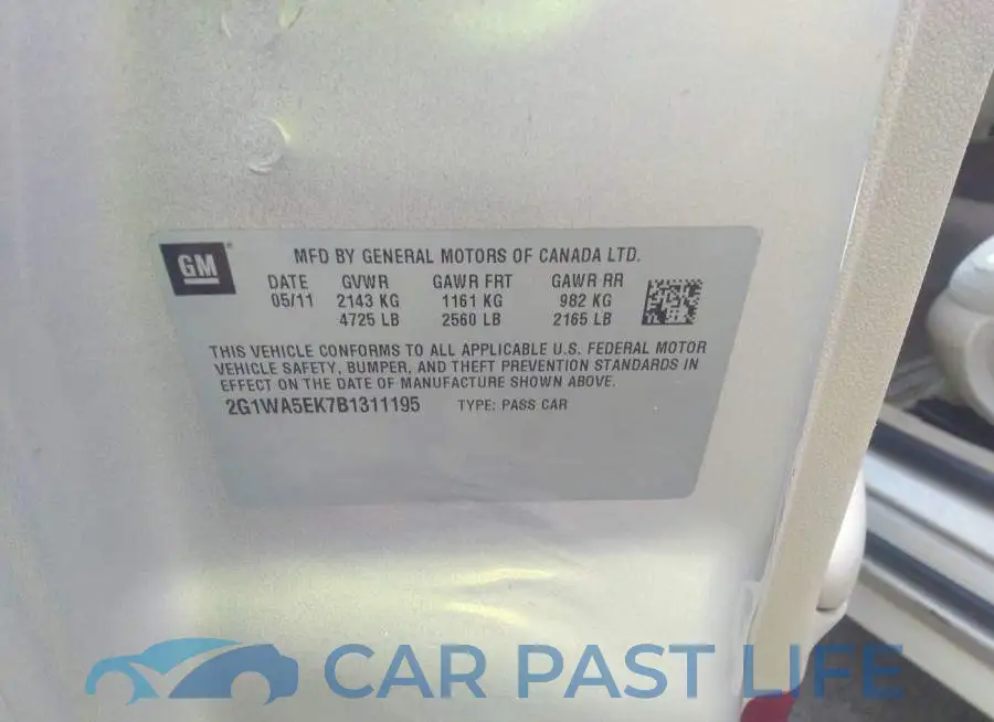 2G1WA5EK7B1311195# 9