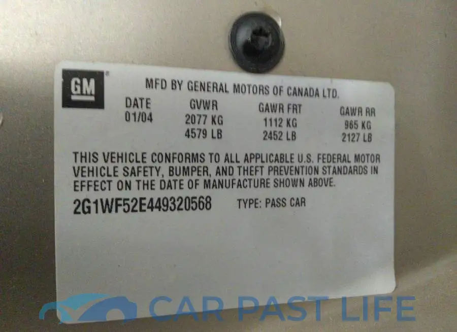 2G1WF52E449320568# 9