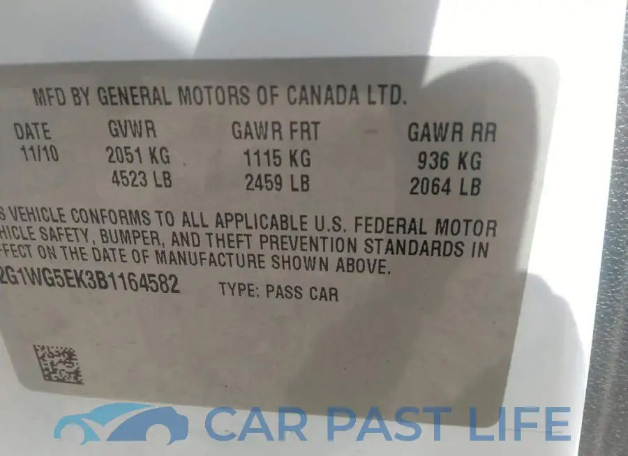 2G1WG5EK3B1164582# 9