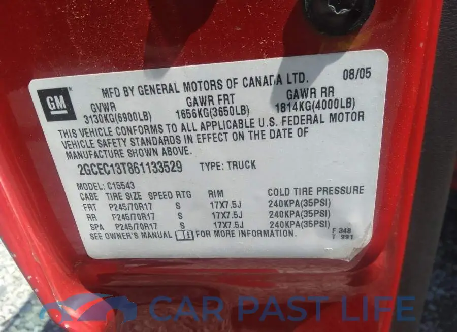 2GCEC13T861133529# 9
