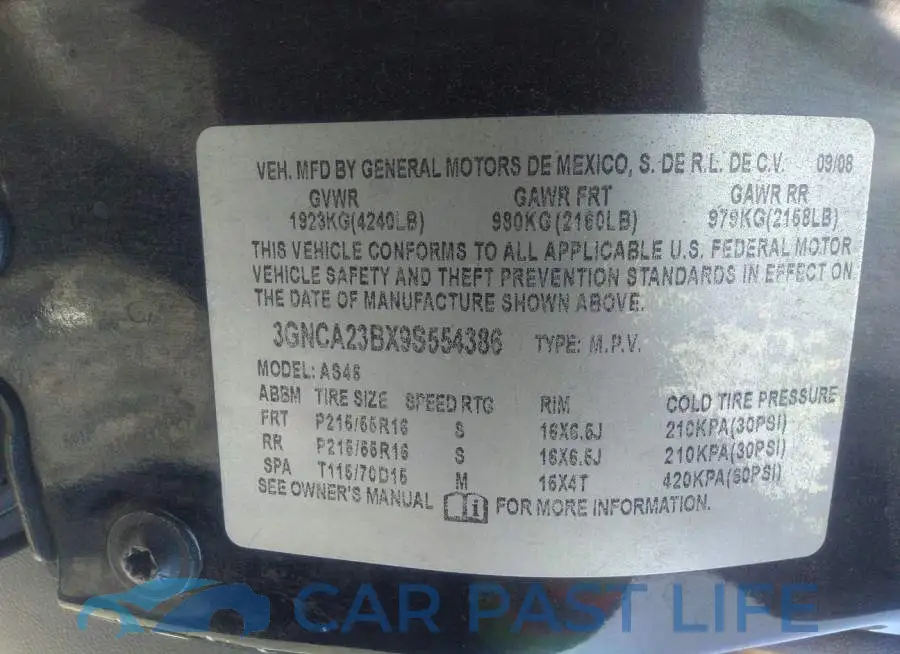 3GNCA23BX9S554386# 9
