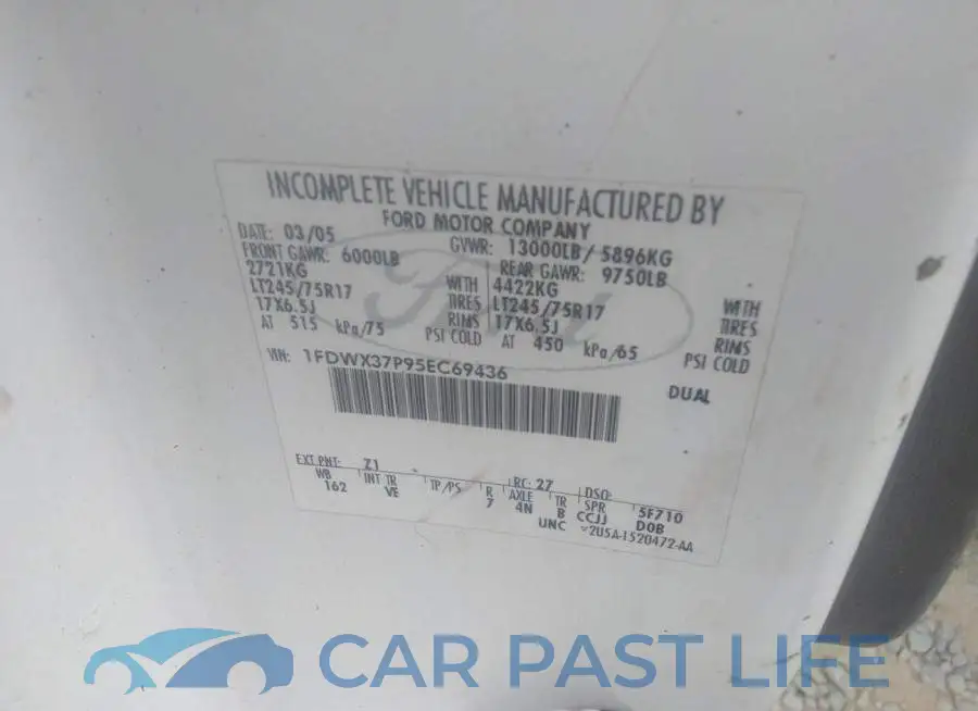 1FDWW36P85EA40184# 9