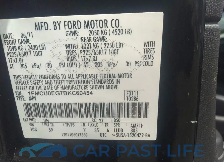 1FMCU0EG7BKC60454# 9