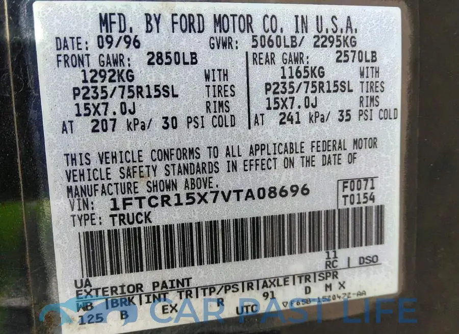 1FTCR15X7VTA08696# 9