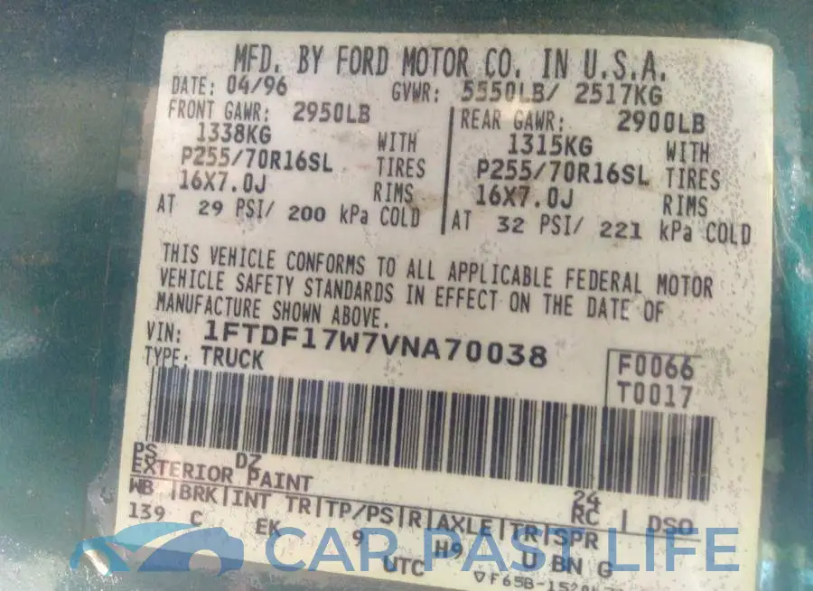 1FTDF17W7VNA70038# 9