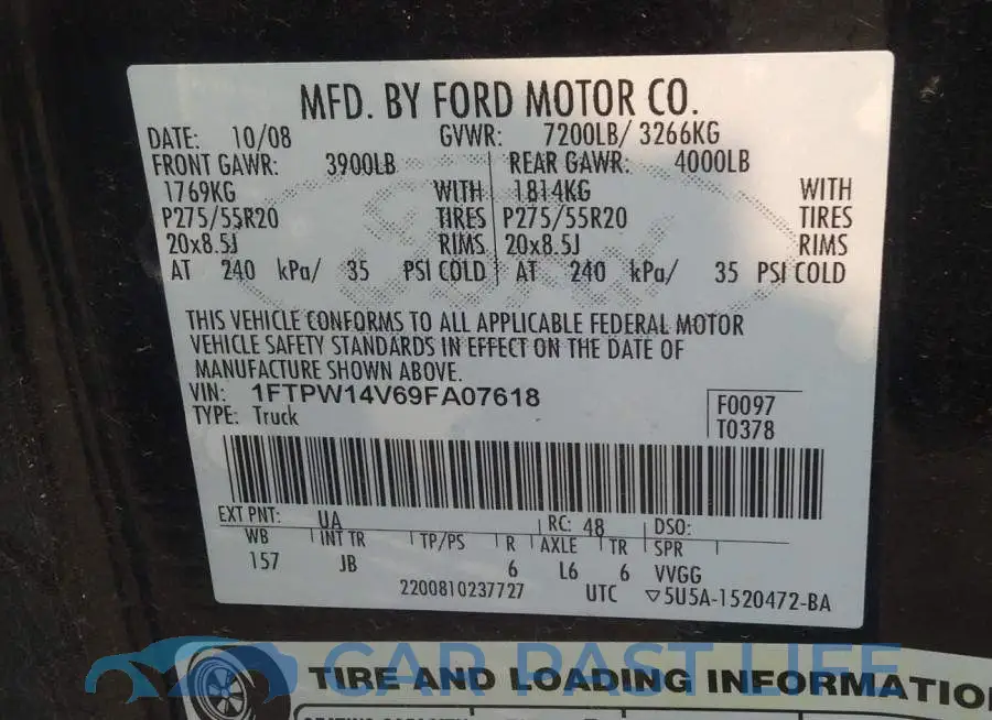 1FTPW14V69FA07618# 9