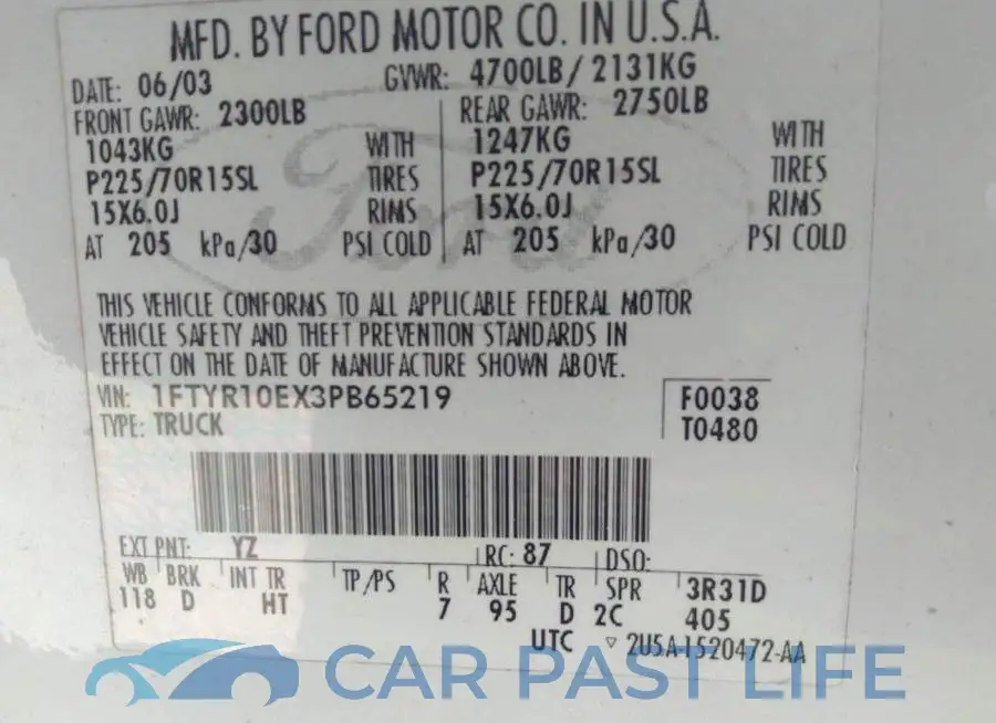 1FTYR10EX3PB65219# 9